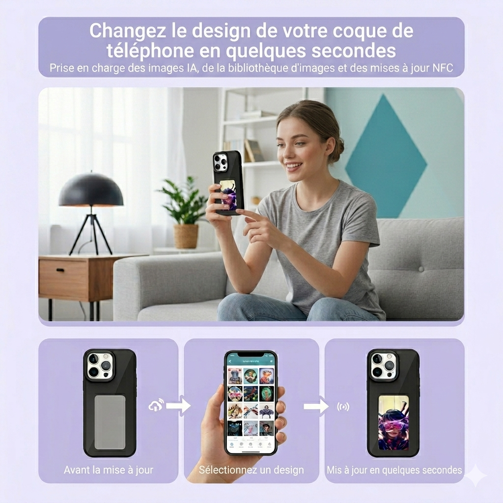 Smart E-ink screen phone case